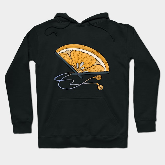 Orange Slice Folding Fan Hoodie by emmakin.art@gmail.com